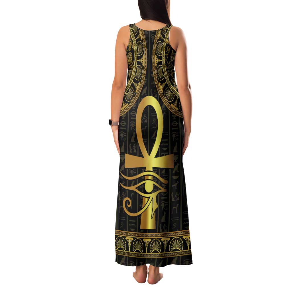 Ancient Egypt Ankh and Eye Of Horus Tank Maxi Dress Egyptian Hieroglyphs - Wonder Print Shop