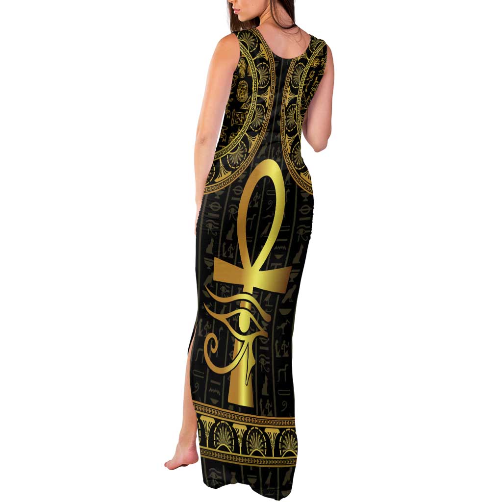 Ancient Egypt Ankh and Eye Of Horus Tank Maxi Dress Egyptian Hieroglyphs - Wonder Print Shop