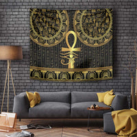 Ancient Egypt Ankh and Eye Of Horus Tapestry Egyptian Hieroglyphs - Wonder Print Shop