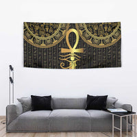 Ancient Egypt Ankh and Eye Of Horus Tapestry Egyptian Hieroglyphs - Wonder Print Shop