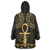 Ancient Egypt Ankh and Eye Of Horus Wearable Blanket Hoodie Egyptian Hieroglyphs - Wonder Print Shop