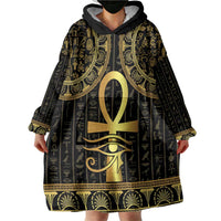 Ancient Egypt Ankh and Eye Of Horus Wearable Blanket Hoodie Egyptian Hieroglyphs - Wonder Print Shop