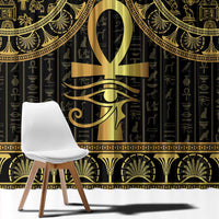 Ancient Egypt Ankh and Eye Of Horus Window Curtain Egyptian Hieroglyphs - Wonder Print Shop