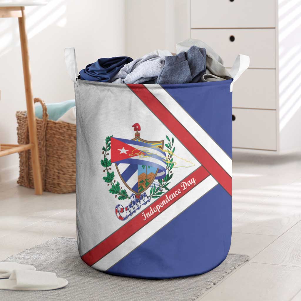 Cuba Independence Day Laundry Basket Patria o Muerte Venceremos Curve Flag Style - Wonder Print Shop