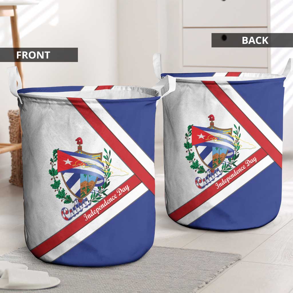 Cuba Independence Day Laundry Basket Patria o Muerte Venceremos Curve Flag Style - Wonder Print Shop