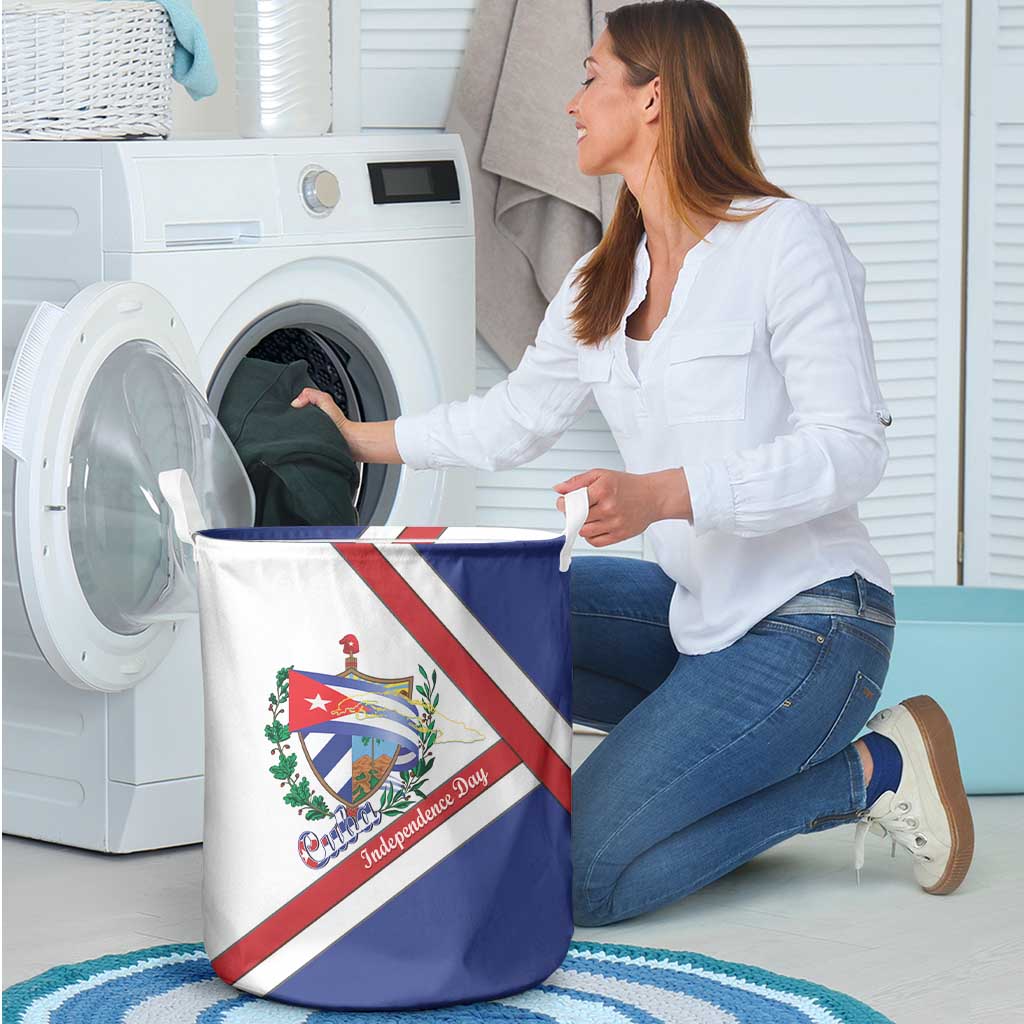 Cuba Independence Day Laundry Basket Patria o Muerte Venceremos Curve Flag Style - Wonder Print Shop