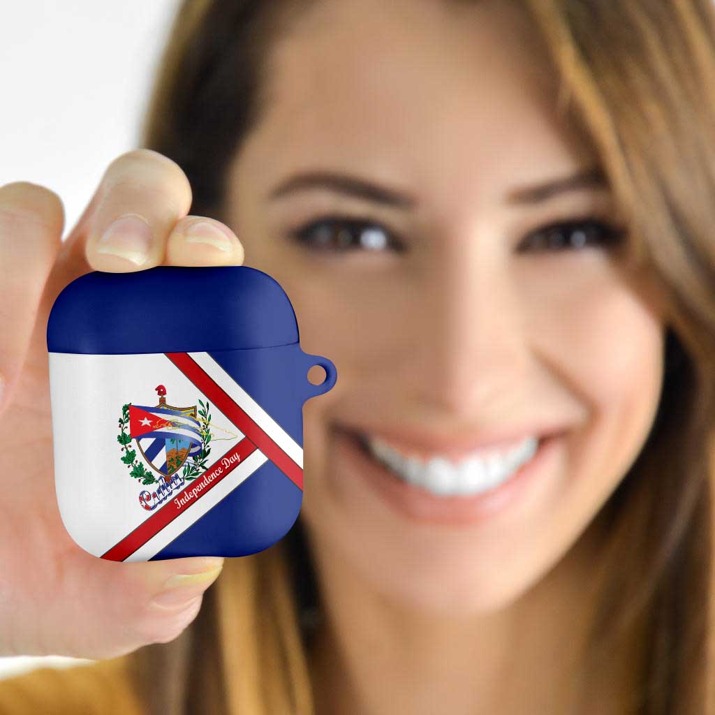 Cuba Independence Day AirPods Case Patria o Muerte Venceremos Curve Flag Style - Wonder Print Shop