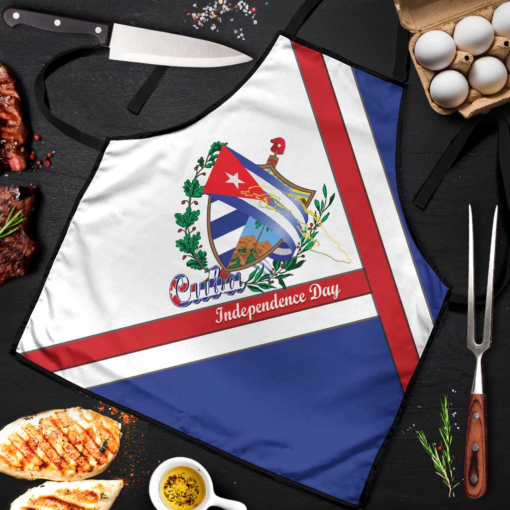 Cuba Independence Day Apron Patria o Muerte Venceremos Curve Flag Style - Wonder Print Shop