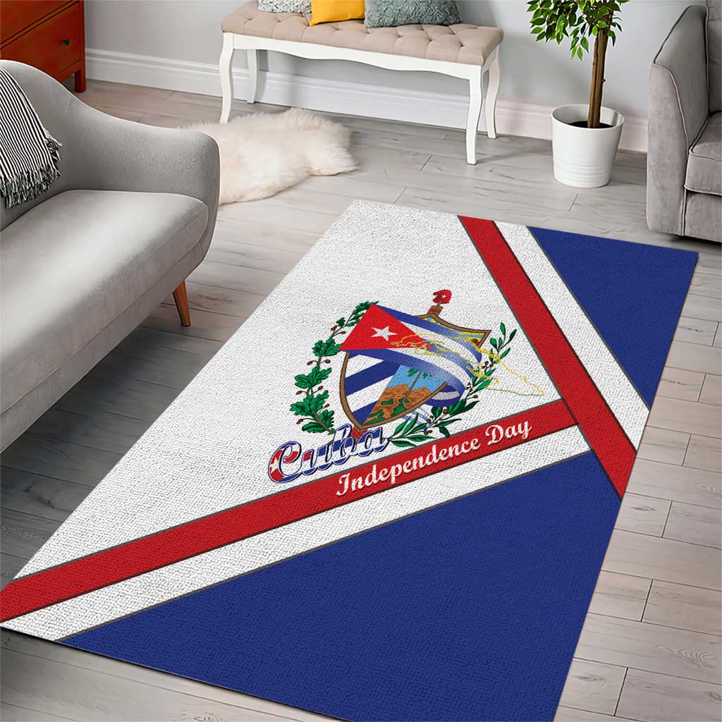 Cuba Independence Day Area Rug Patria o Muerte Venceremos Curve Flag Style - Wonder Print Shop