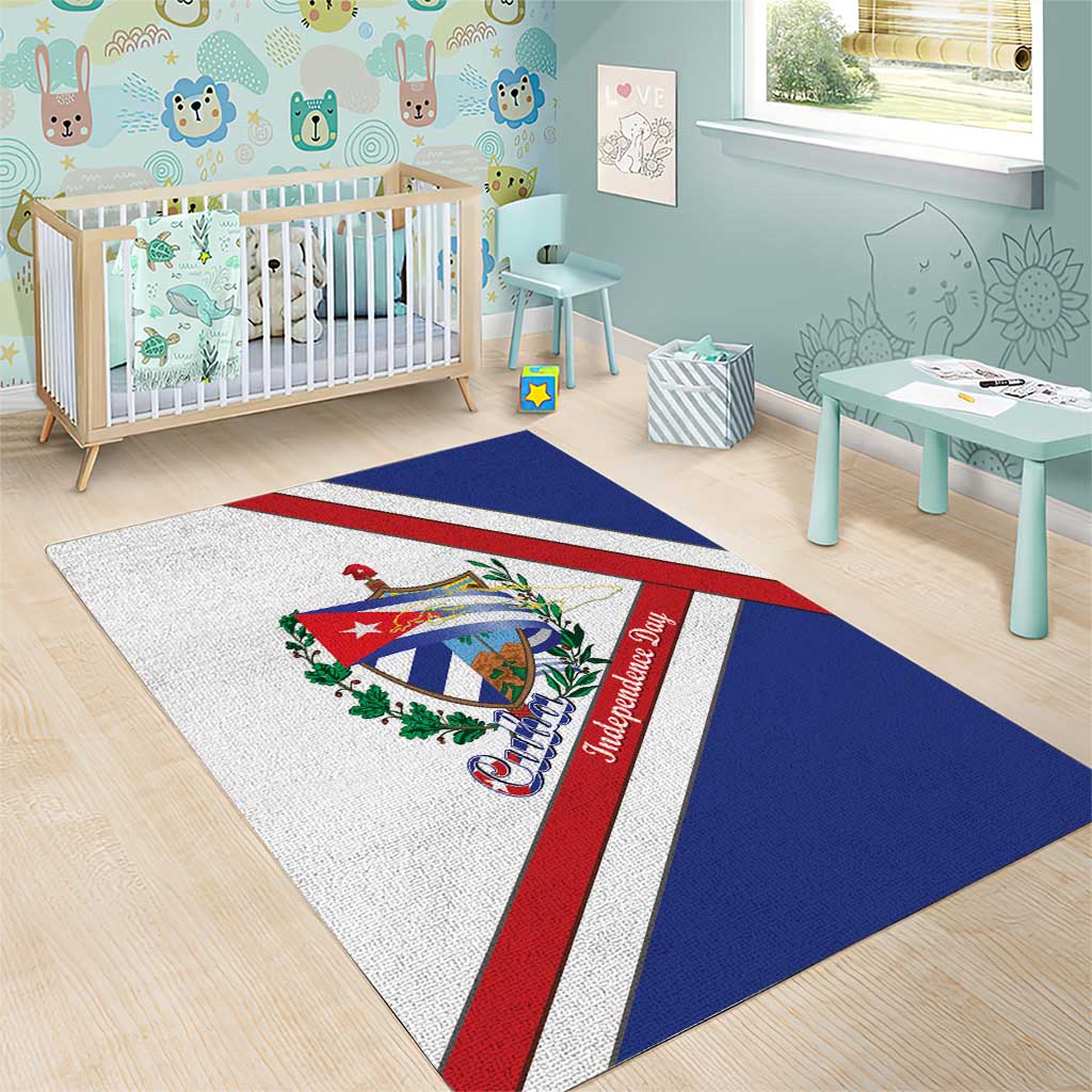 Cuba Independence Day Area Rug Patria o Muerte Venceremos Curve Flag Style - Wonder Print Shop