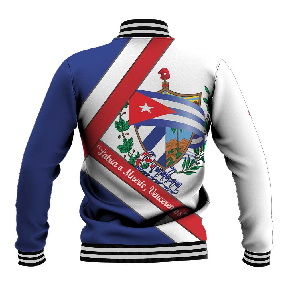 Cuba Independence Day Baseball Jacket Patria o Muerte Venceremos Curve Flag Style - Wonder Print Shop