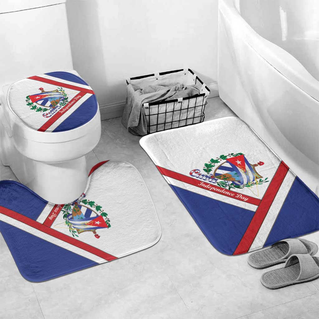 Cuba Independence Day Bathroom Set Patria o Muerte Venceremos Curve Flag Style - Wonder Print Shop