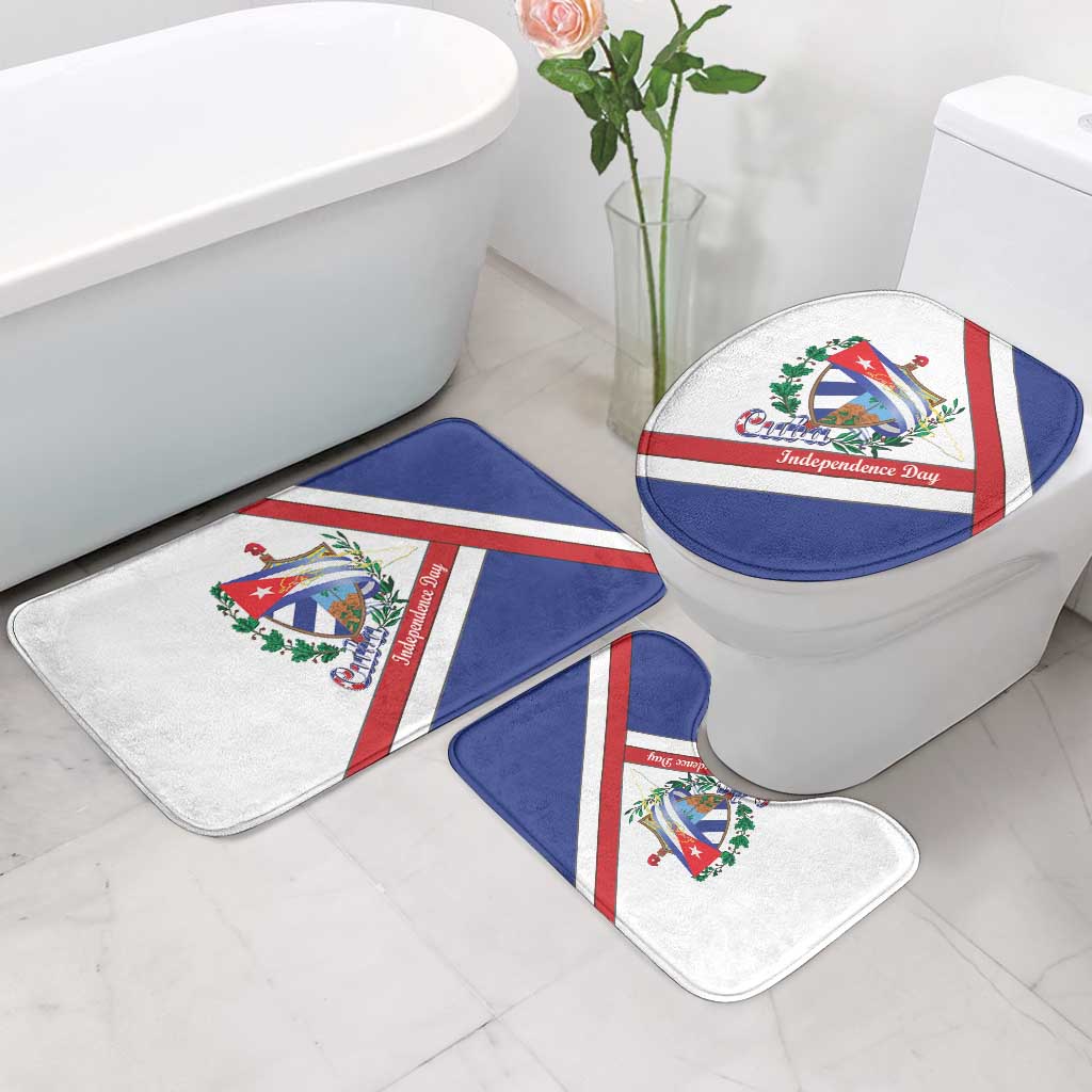 Cuba Independence Day Bathroom Set Patria o Muerte Venceremos Curve Flag Style - Wonder Print Shop