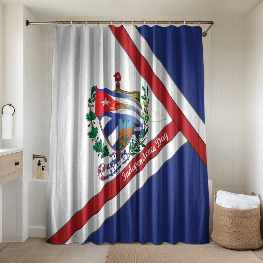 Cuba Independence Day Bathroom Set Patria o Muerte Venceremos Curve Flag Style - Wonder Print Shop