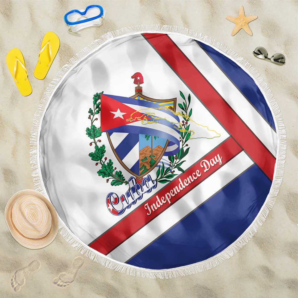 Cuba Independence Day Beach Blanket Patria o Muerte Venceremos Curve Flag Style - Wonder Print Shop
