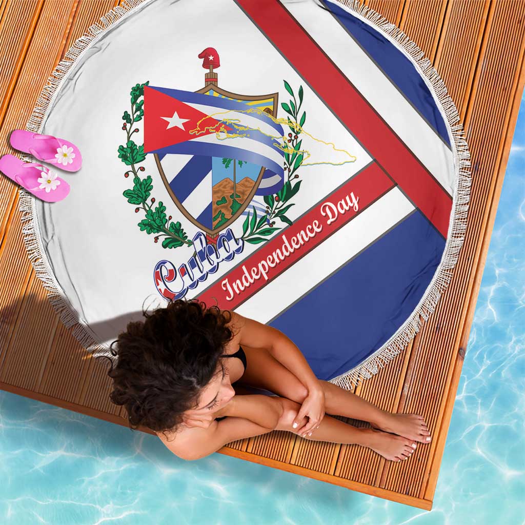 Cuba Independence Day Beach Blanket Patria o Muerte Venceremos Curve Flag Style - Wonder Print Shop