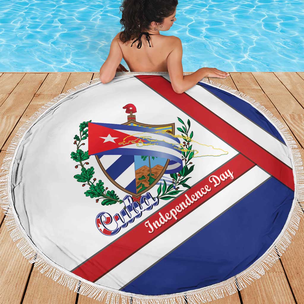 Cuba Independence Day Beach Blanket Patria o Muerte Venceremos Curve Flag Style - Wonder Print Shop