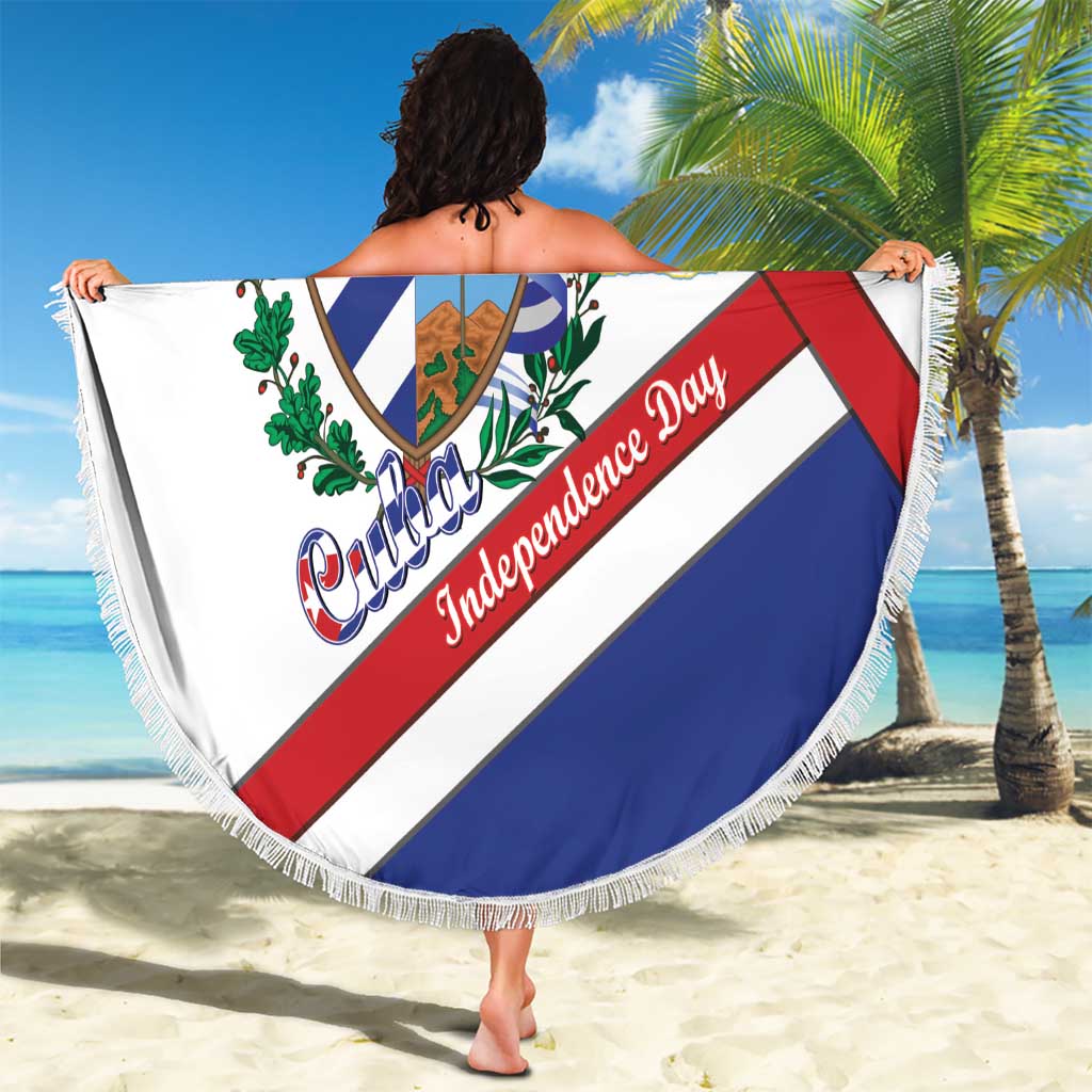 Cuba Independence Day Beach Blanket Patria o Muerte Venceremos Curve Flag Style - Wonder Print Shop