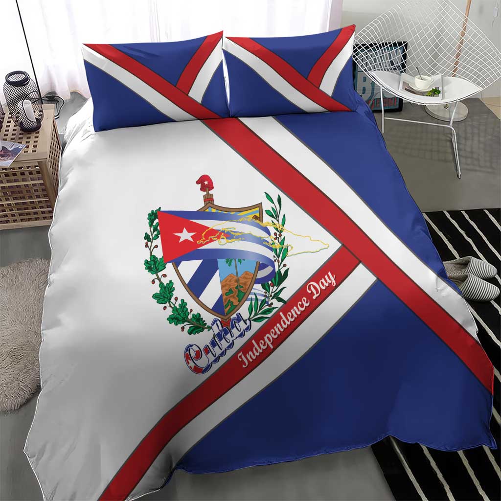 Cuba Independence Day Bedding Set Patria o Muerte Venceremos Curve Flag Style - Wonder Print Shop