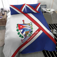 Cuba Independence Day Bedding Set Patria o Muerte Venceremos Curve Flag Style - Wonder Print Shop