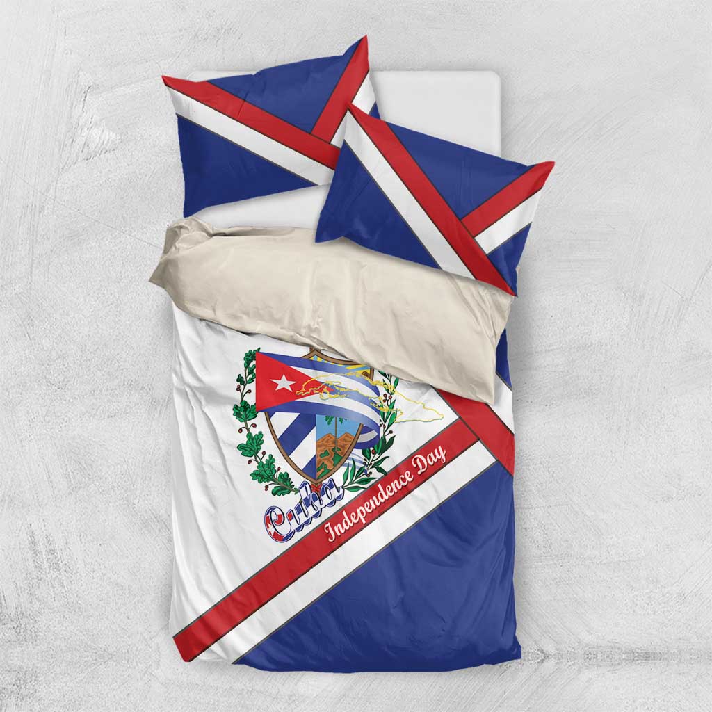 Cuba Independence Day Bedding Set Patria o Muerte Venceremos Curve Flag Style - Wonder Print Shop