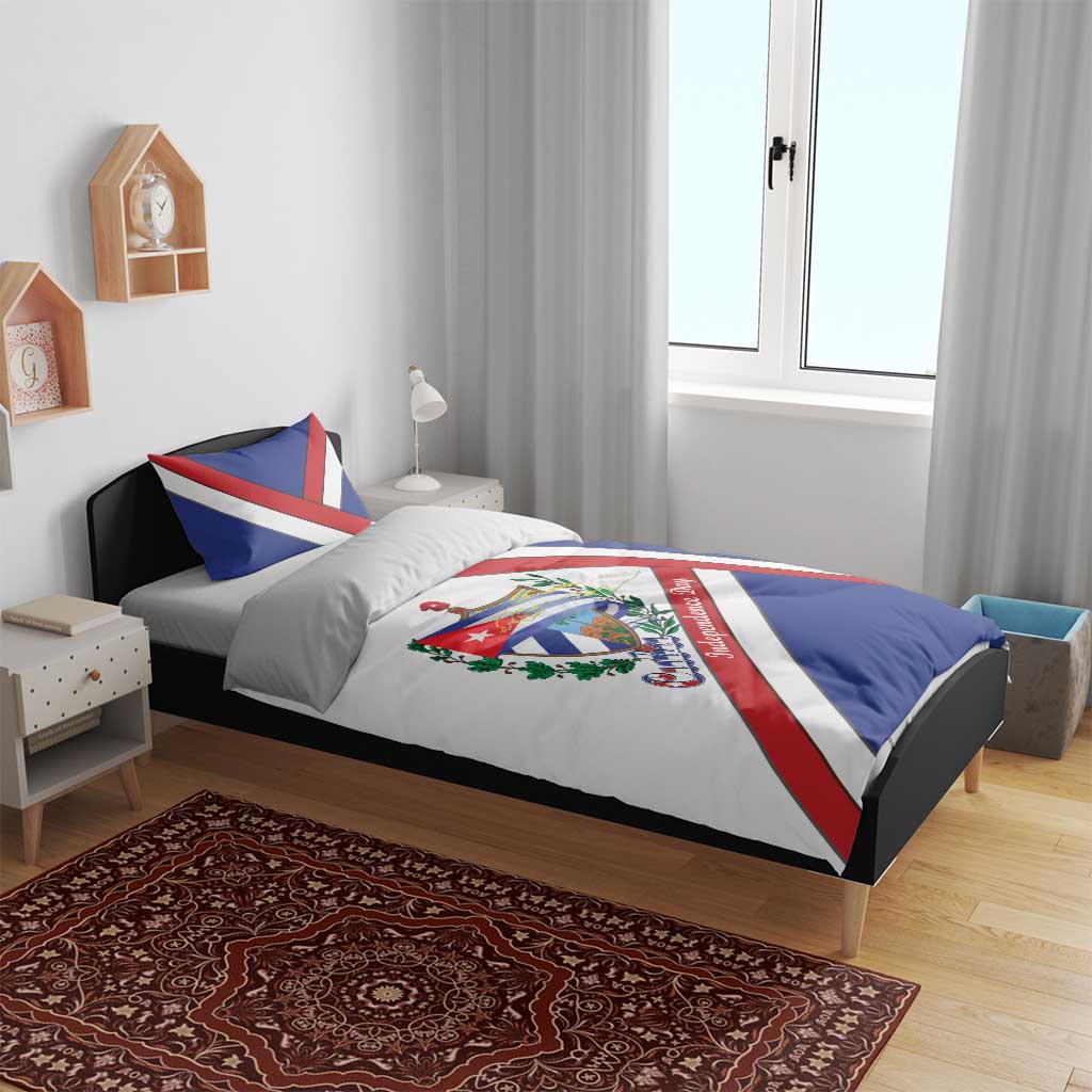 Cuba Independence Day Bedding Set Patria o Muerte Venceremos Curve Flag Style - Wonder Print Shop