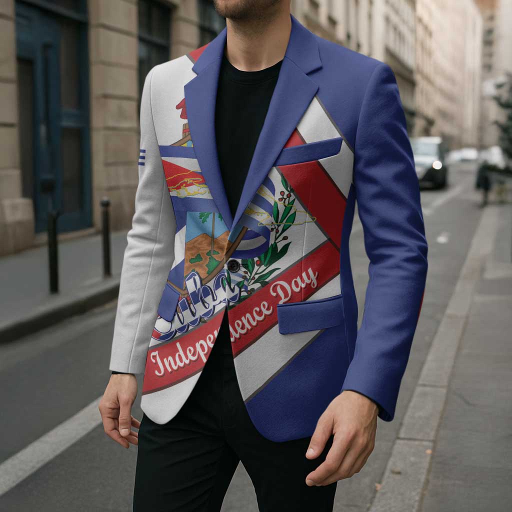 Cuba Independence Day Blazer Patria o Muerte Venceremos Curve Flag Style - Wonder Print Shop