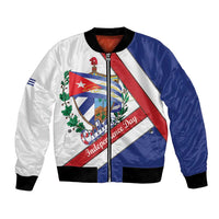Cuba Independence Day Bomber Jacket Patria o Muerte Venceremos Curve Flag Style - Wonder Print Shop
