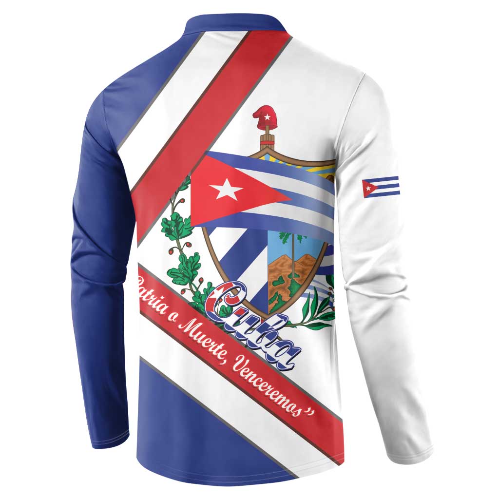 Cuba Independence Day Button Sweatshirt Patria o Muerte Venceremos Curve Flag Style - Wonder Print Shop