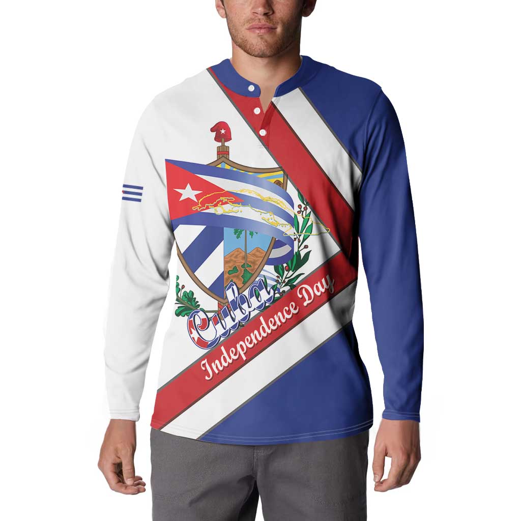 Cuba Independence Day Button Sweatshirt Patria o Muerte Venceremos Curve Flag Style - Wonder Print Shop