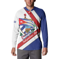 Cuba Independence Day Button Sweatshirt Patria o Muerte Venceremos Curve Flag Style - Wonder Print Shop