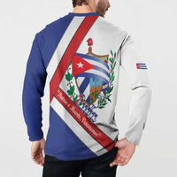 Cuba Independence Day Button Sweatshirt Patria o Muerte Venceremos Curve Flag Style - Wonder Print Shop