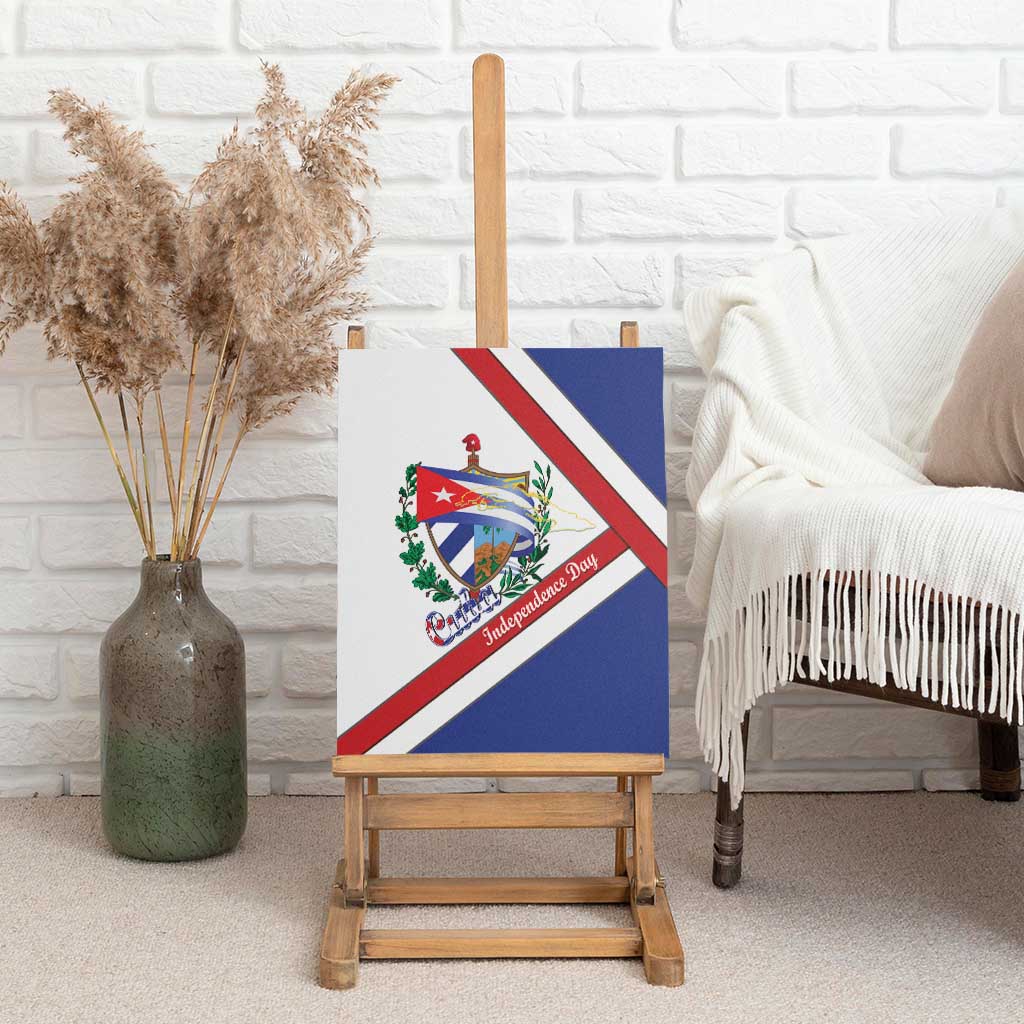 Cuba Independence Day Canvas Wall Art Patria o Muerte Venceremos Curve Flag Style - Wonder Print Shop