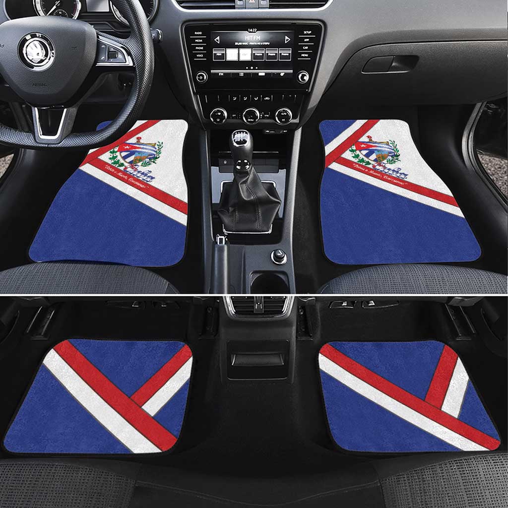 Cuba Independence Day Car Mats Patria o Muerte Venceremos Curve Flag Style - Wonder Print Shop
