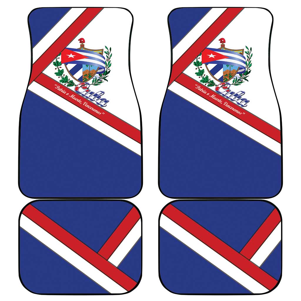 Cuba Independence Day Car Mats Patria o Muerte Venceremos Curve Flag Style - Wonder Print Shop