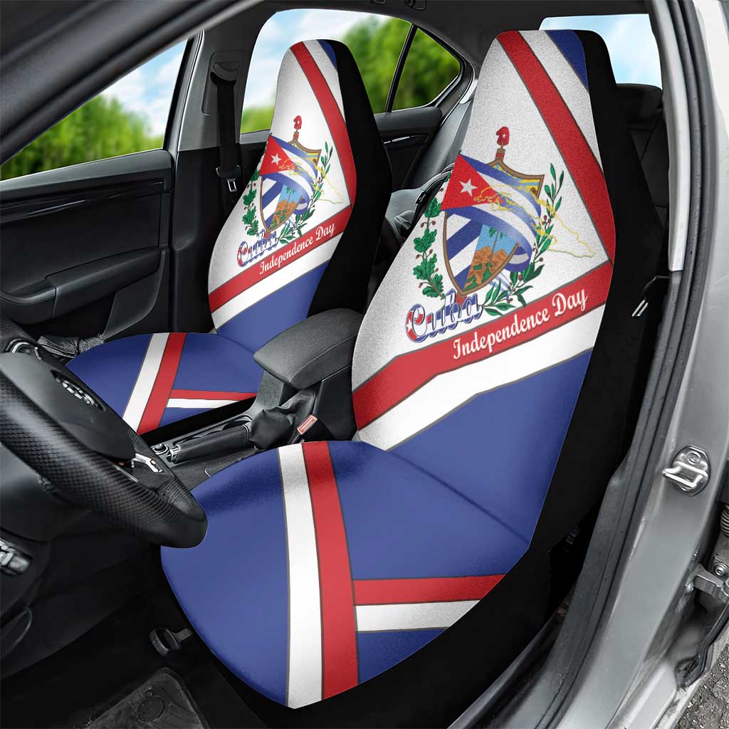 Cuba Independence Day Car Seat Cover Patria o Muerte Venceremos Curve Flag Style - Wonder Print Shop