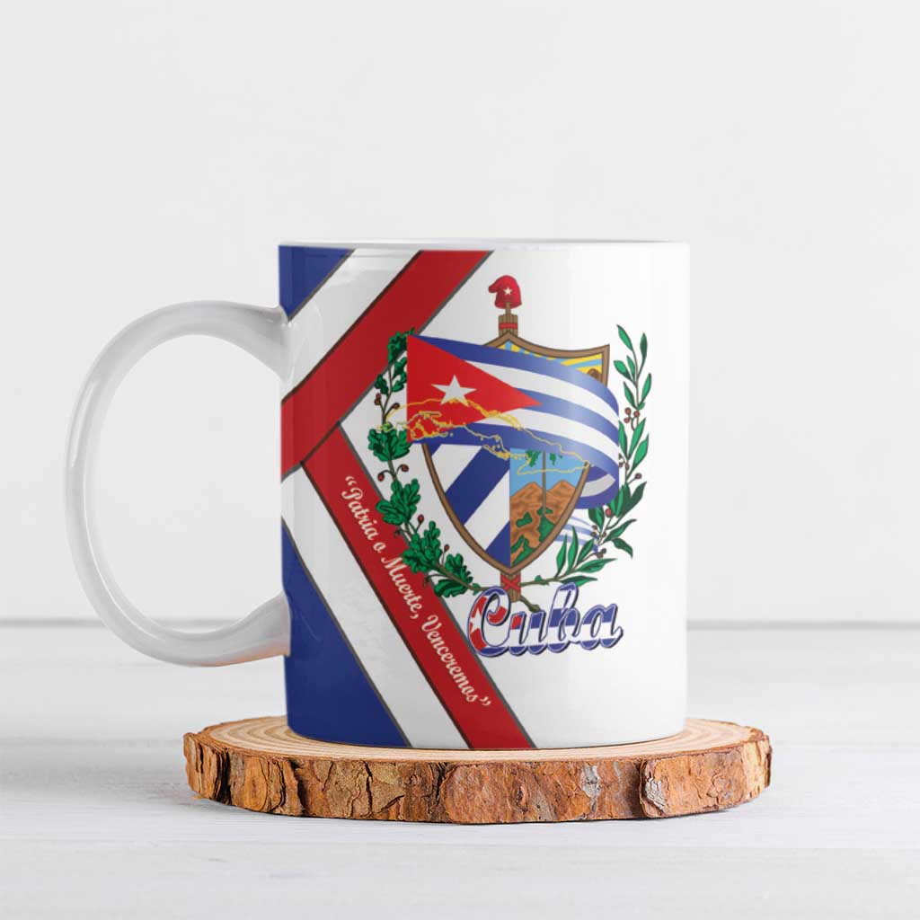 Cuba Independence Day Ceramic Mug Patria o Muerte Venceremos Curve Flag Style - Wonder Print Shop