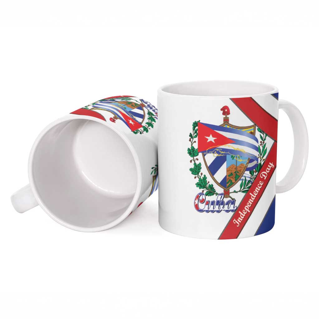 Cuba Independence Day Ceramic Mug Patria o Muerte Venceremos Curve Flag Style - Wonder Print Shop