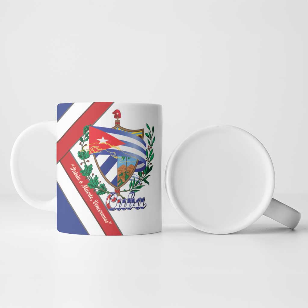 Cuba Independence Day Ceramic Mug Patria o Muerte Venceremos Curve Flag Style - Wonder Print Shop