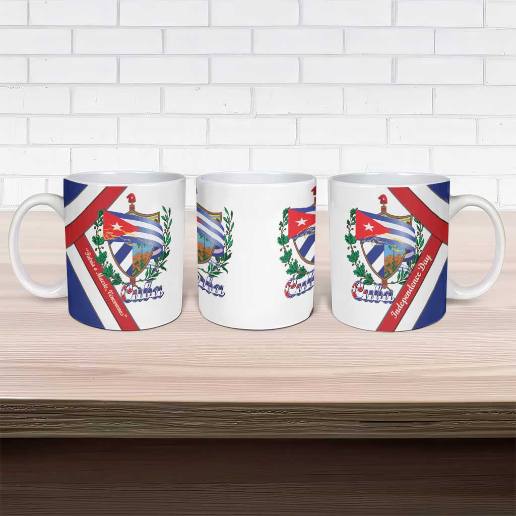 Cuba Independence Day Ceramic Mug Patria o Muerte Venceremos Curve Flag Style - Wonder Print Shop