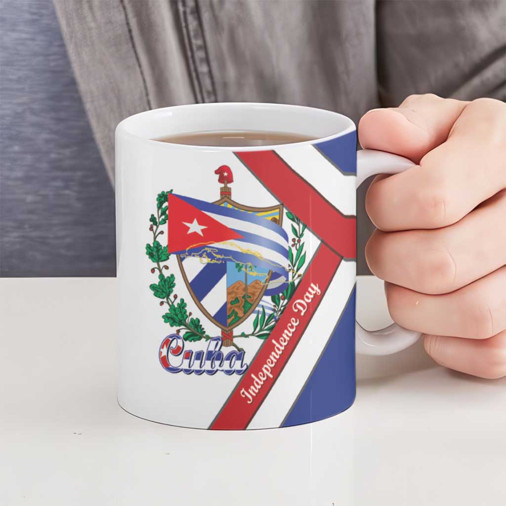 Cuba Independence Day Ceramic Mug Patria o Muerte Venceremos Curve Flag Style - Wonder Print Shop
