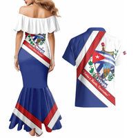 Cuba Independence Day Couples Matching Mermaid Dress and Hawaiian Shirt Patria o Muerte Venceremos Curve Flag Style - Wonder Print Shop