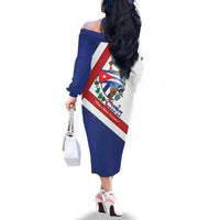 Cuba Independence Day Family Matching Off The Shoulder Long Sleeve Dress and Hawaiian Shirt Patria o Muerte Venceremos Curve Flag Style - Wonder Print Shop