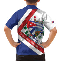 Cuba Independence Day Family Matching Off Shoulder Short Dress and Hawaiian Shirt Patria o Muerte Venceremos Curve Flag Style - Wonder Print Shop