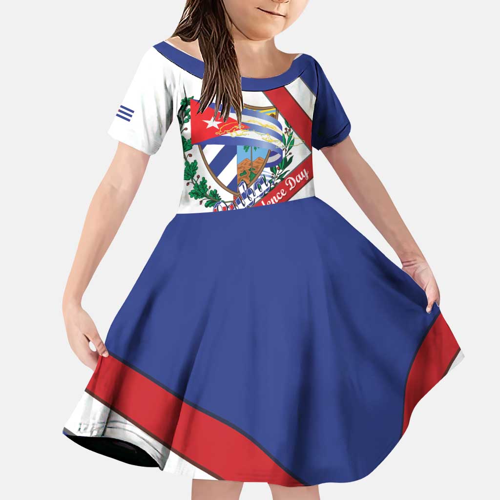 Cuba Independence Day Family Matching Summer Maxi Dress and Hawaiian Shirt Patria o Muerte Venceremos Curve Flag Style - Wonder Print Shop
