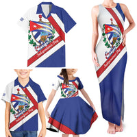 Cuba Independence Day Family Matching Tank Maxi Dress and Hawaiian Shirt Patria o Muerte Venceremos Curve Flag Style - Wonder Print Shop