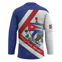 Cuba Independence Day Hockey Jersey Patria o Muerte Venceremos Curve Flag Style - Wonder Print Shop
