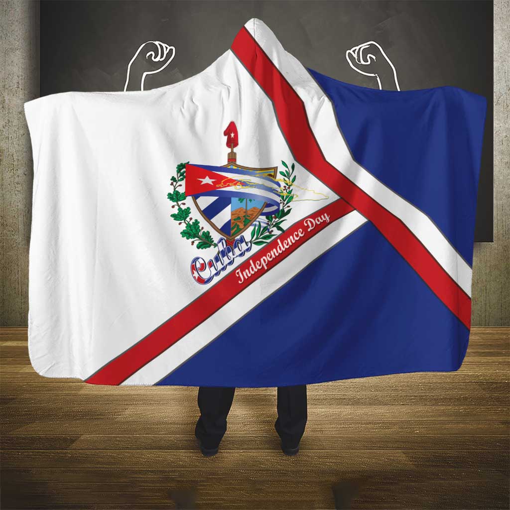 Cuba Independence Day Hooded Blanket Patria o Muerte Venceremos Curve Flag Style - Wonder Print Shop