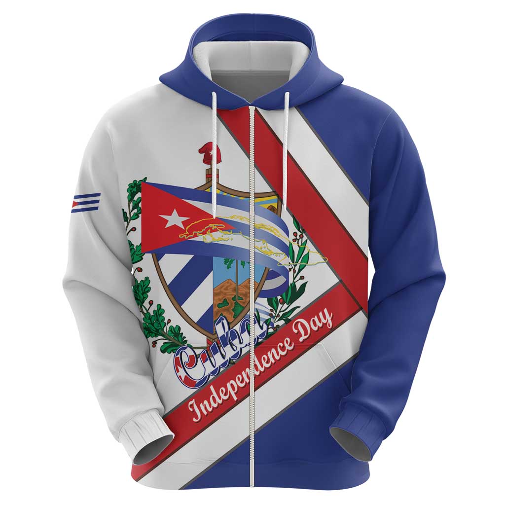 Cuba Independence Day Hoodie Patria o Muerte Venceremos Curve Flag Style - Wonder Print Shop
