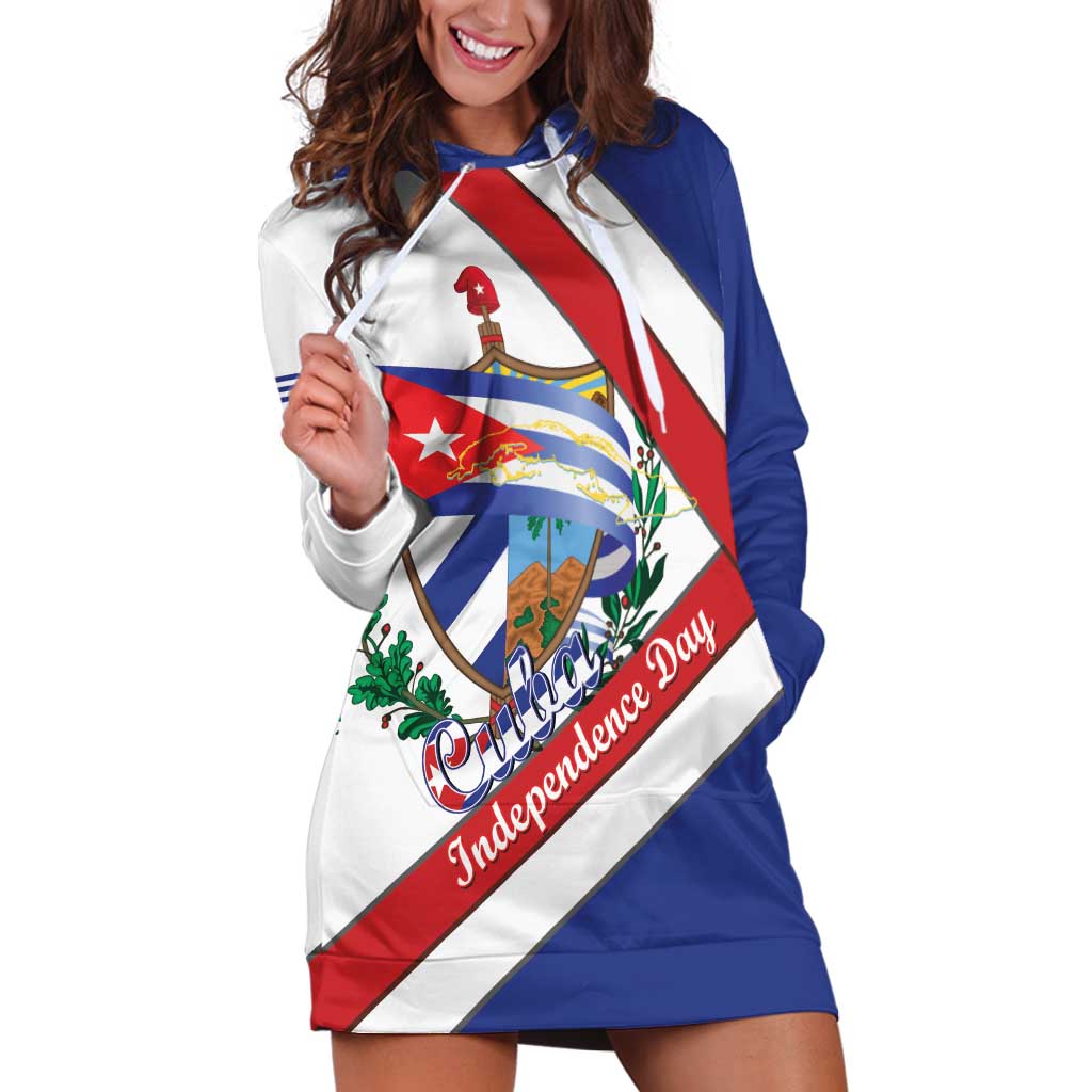 Cuba Independence Day Hoodie Dress Patria o Muerte Venceremos Curve Flag Style - Wonder Print Shop